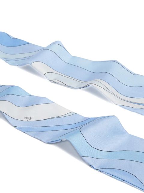 PUCCI Marmo-print silk bandana hat - Blue