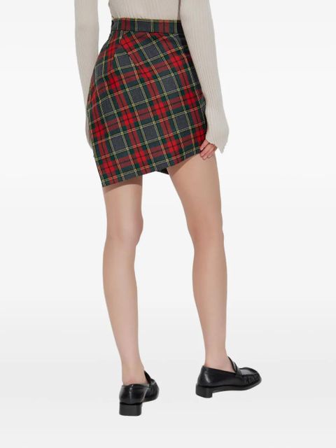 Vivienne Westwood asymmetric plaid mini skirt - Green