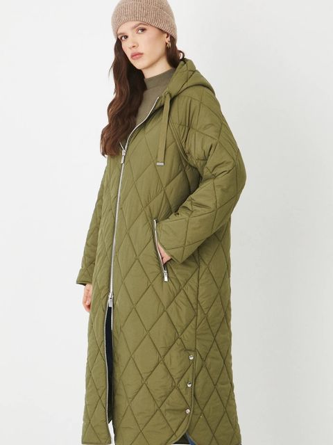 Medicine płaszcz damski kolor zielony przejściowy oversize - zdjęcie produktu nr 1