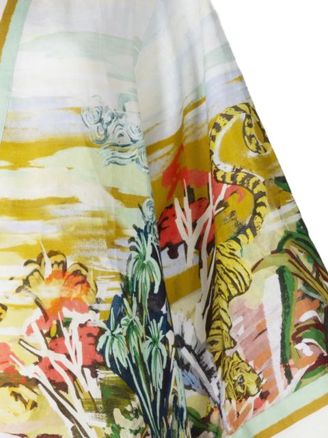 ALEMAIS Jungle Boogie V-neck printed mini dress - Neutrals