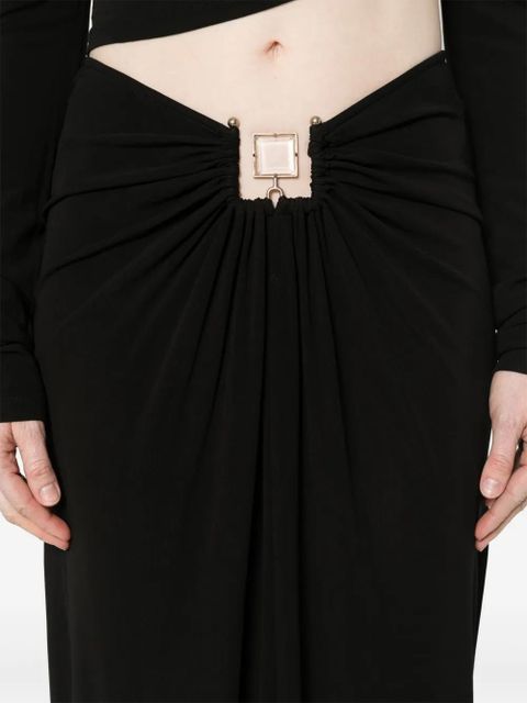 Christopher Esber bezel-quartz ruched maxi skirt - Black