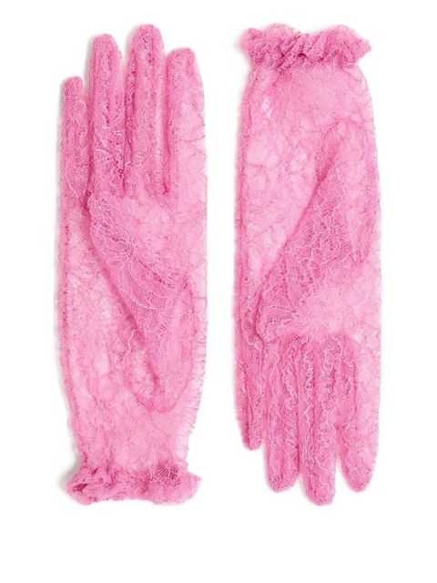 Valentino Garavani Vlogo Signature lace gloves - Pink