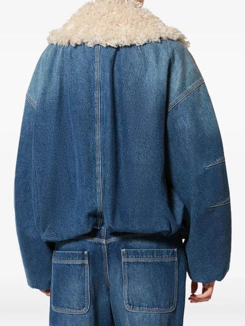 ISABEL MARANT fur collar charone jacket - Blue
