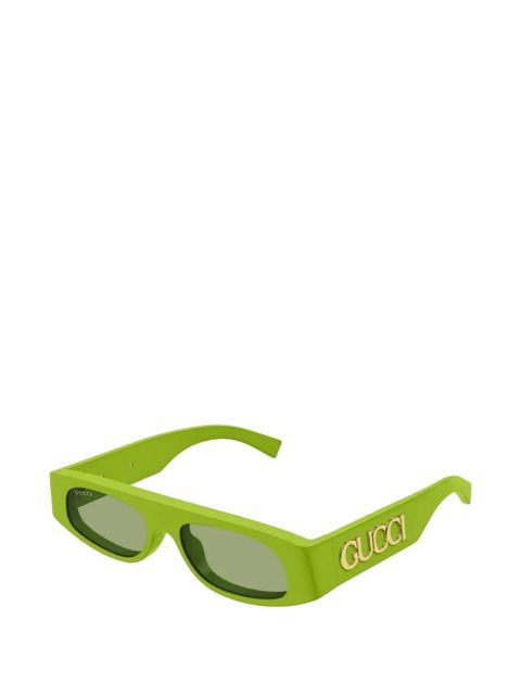 Gucci logo-plaque rectangle-frame sunglasses - Green - zdjęcie produktu nr 2