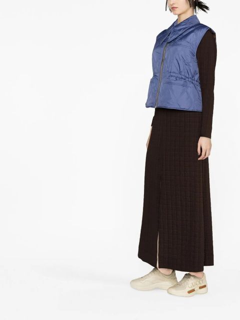 GANNI sleeveless drawstring gilet - Brown