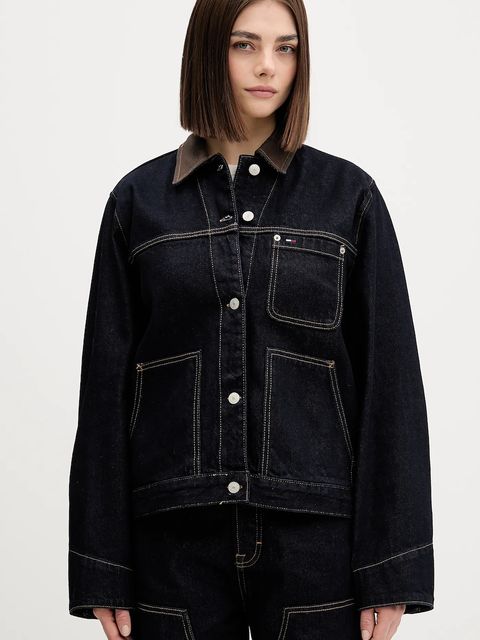 Tommy Jeans kurtka jeansowa kolor granatowy przejściowa DW0DW21981 - zdjęcie produktu nr 1