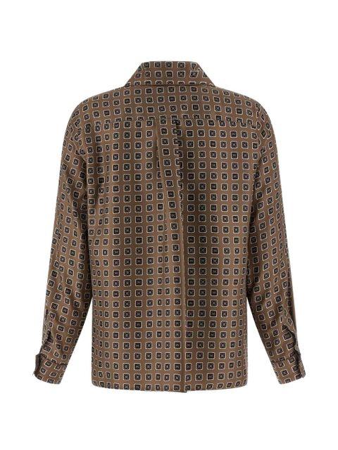 Max Mara open front printed silk shirt - Brown - zdjęcie produktu nr 2