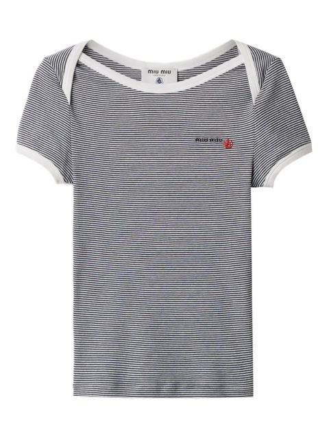 Miu Miu x Petit Bateau striped t-shirt - White - zdjęcie produktu nr 1