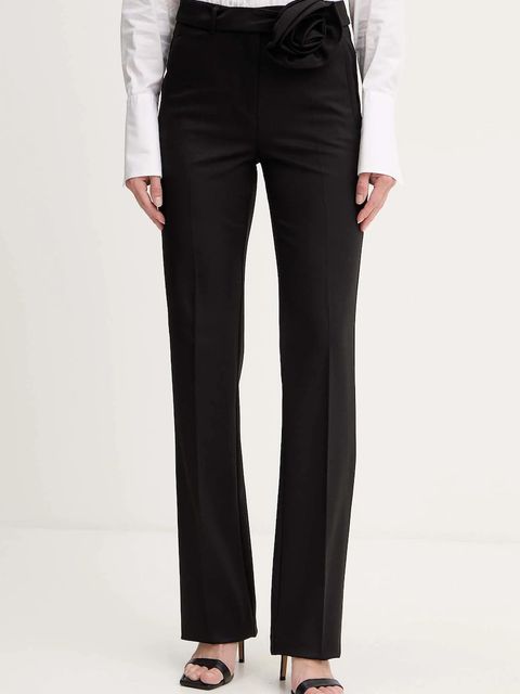 Marella spodnie damskie kolor czarny dzwony high waist 2523136242200 - zdjęcie produktu nr 1