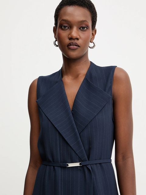 BOSS sukienka kolor granatowy midi prosta 50548494