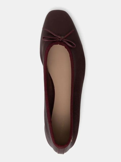 Tommy Hilfiger baleriny skórzane BALLERINA SOFT LEATHER kolor bordowy FW0FW08355