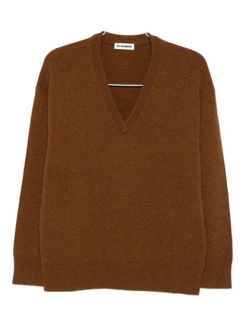 Jil Sander V-neck wool-blend sweater - Brown