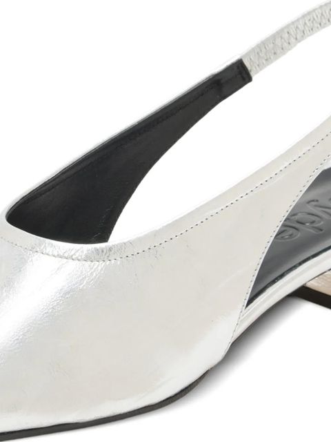 Aeyde Dua square-toe slingback pumps - Silver