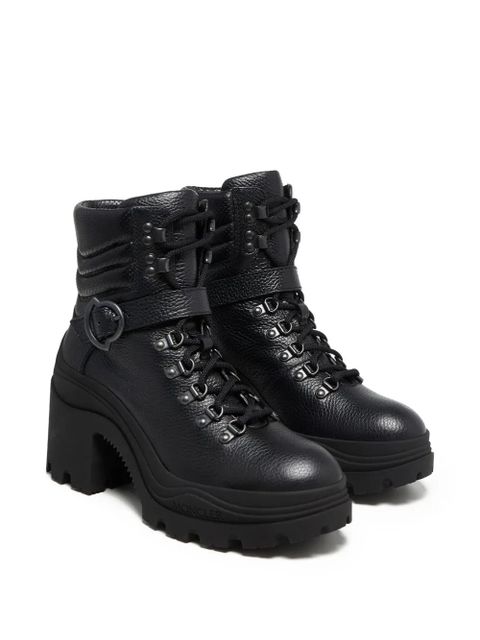 Moncler 80mm buckle lace-up ankle boots - Black