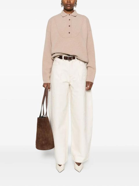 Jacquemus button polo-neck sweater - Neutrals