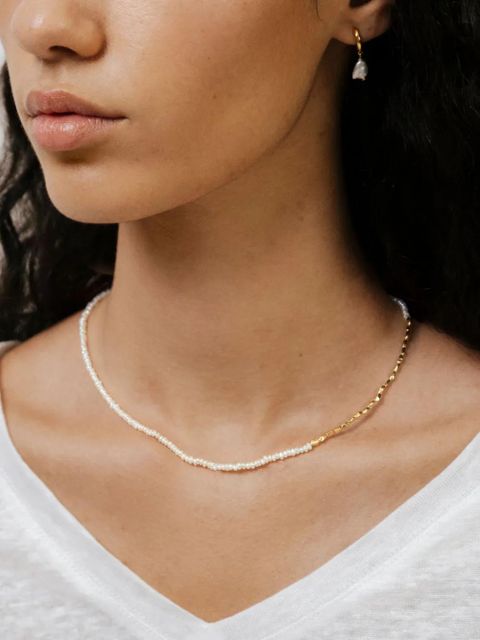 Monica Vinader Mini Nugget Pearl necklace - Gold