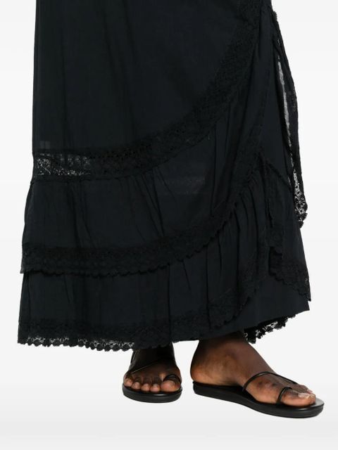 TWINSET lace-trim maxi skirt - Black