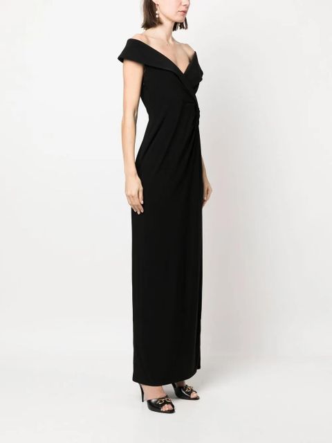Lauren Ralph Lauren sleeveless pinched-waist gown - Black