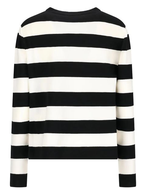Max Mara Viterbo striped-pattern embroidered T-shirt - Black - zdjęcie produktu nr 2