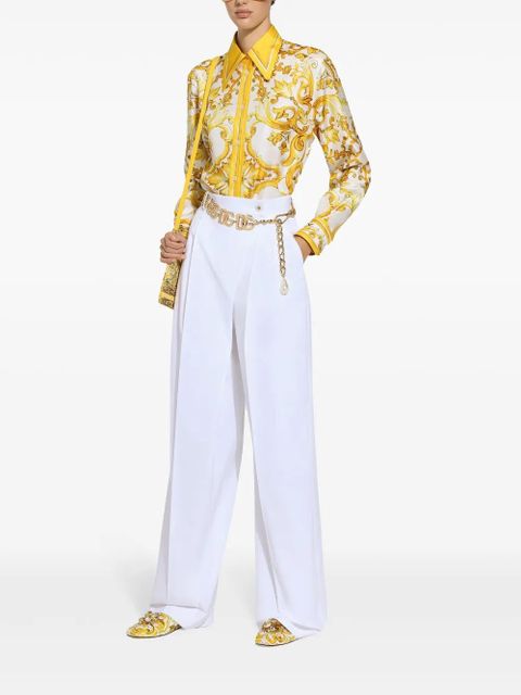 Dolce & Gabbana Majolica-print silk shirt - Yellow - zdjęcie produktu nr 2