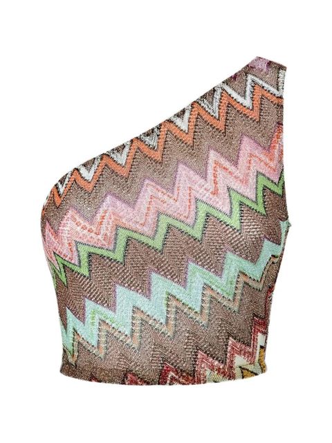 Missoni zigzag one-shoulder top - Neutrals - zdjęcie produktu nr 1