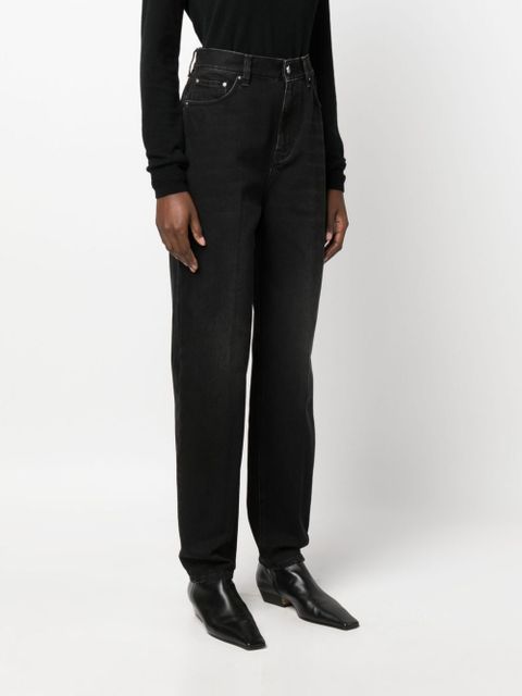 TOTEME faded-effect tapered-leg jeans - Black