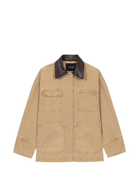 Maje patch-pocket denim jacket - Neutrals - zdjęcie produktu nr 1