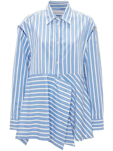 JW Anderson striped draped cotton shirt - Blue - zdjęcie produktu nr 1