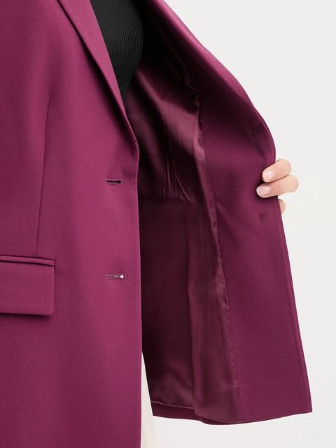 United Colors of Benetton marynarka kolor fioletowy jednorzędowa gładka 2L4HDW02W