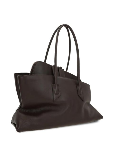 The Attico medium La Passeggiata leather tote bag - Brown