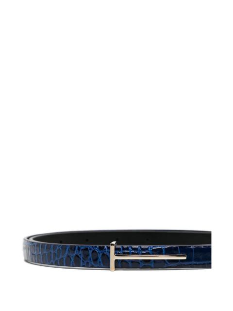 TOM FORD crocodile-effect buckle belt - Blue - zdjęcie produktu nr 2