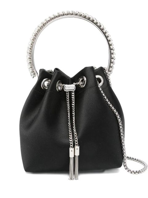 Jimmy Choo Bon Bon crystal-embellished drawstring bag - Black - zdjęcie produktu nr 1