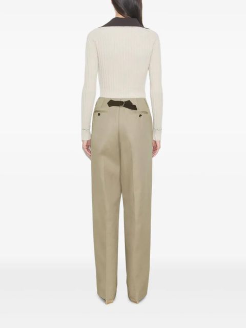 Tory Burch distressed cotton trousers - Neutrals