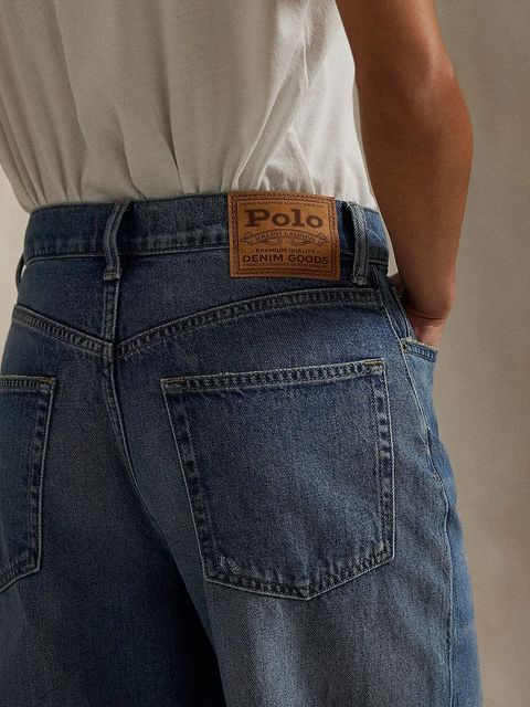 Polo Ralph Lauren jeansy bawełniane Wd Lg Crp Ankle Wide damskie high waist 211969377