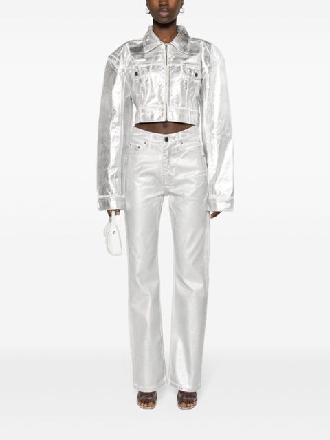 ROTATE BIRGER CHRISTENSEN metallic denim jacket - Silver