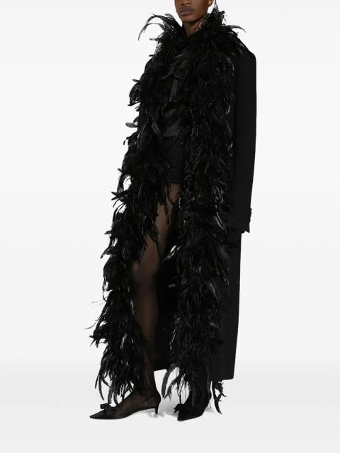 Dolce & Gabbana feather-trim coat - Black - zdjęcie produktu nr 2