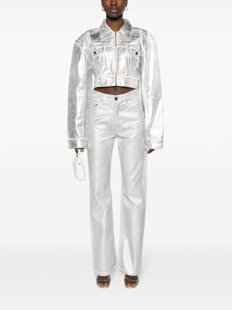 ROTATE BIRGER CHRISTENSEN metallic straight-leg jeans - Silver