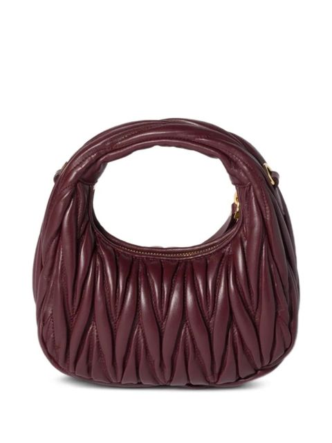 Miu Miu Wander matelassé nappa leather hobo mini-bag - Red