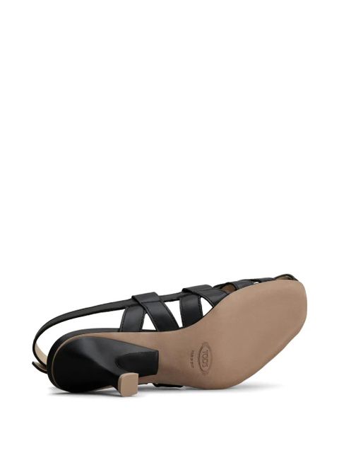 Tod's cut-out sling-back leather pumps - Black