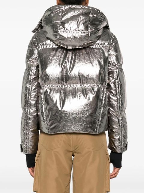 Moncler Grenoble Calaque metallic hooded ski jacket - Silver