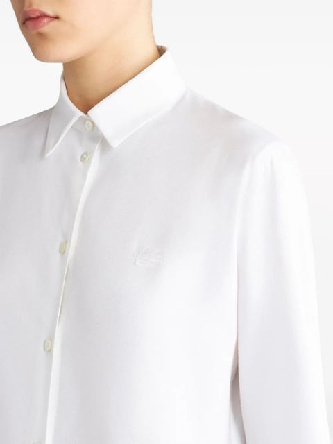 ETRO Pegaso-embroidered cotton shirt - White