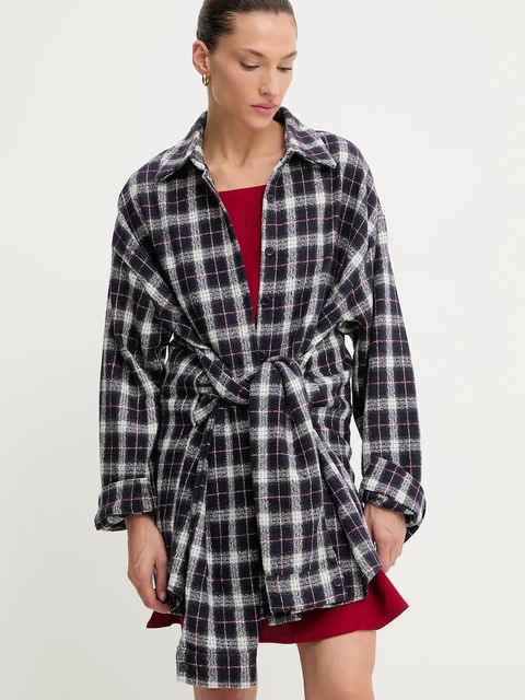 Answear.LAB koszula damska kolor granatowy relaxed z kołnierzykiem klasycznym - zdjęcie produktu nr 2