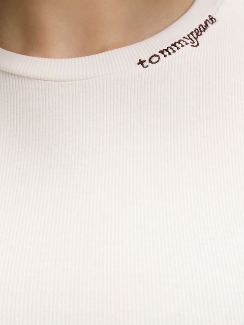 Tommy Jeans t-shirt damski kolor beżowy DW0DW22079