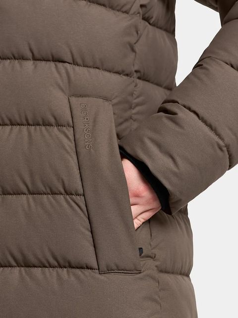 Didriksons kurtka STELLA damska kolor brązowy zimowa 505538