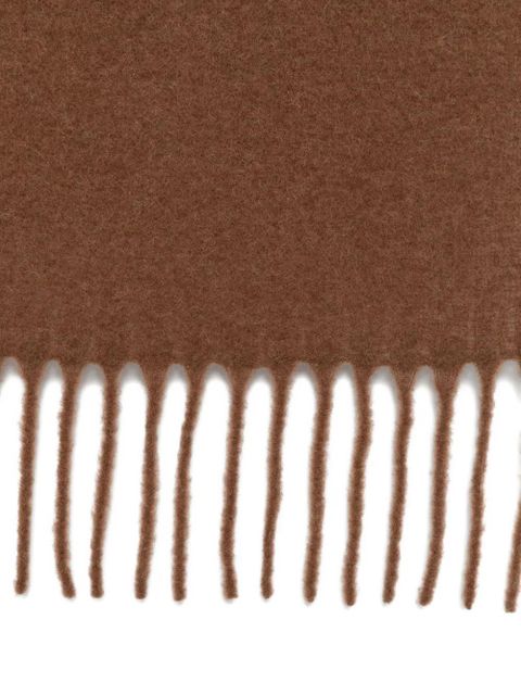 Alysi fringed wool scarf - Brown