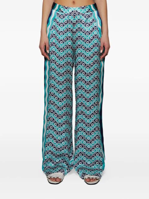 Casablanca silk-satin trousers - Blue - zdjęcie produktu nr 2