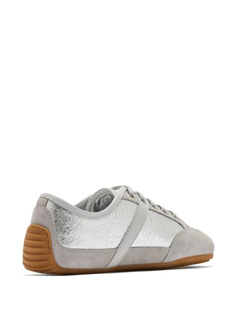 Givenchy Slim metallic-effect panelled lace-up sneakers - Silver - zdjęcie produktu nr 2