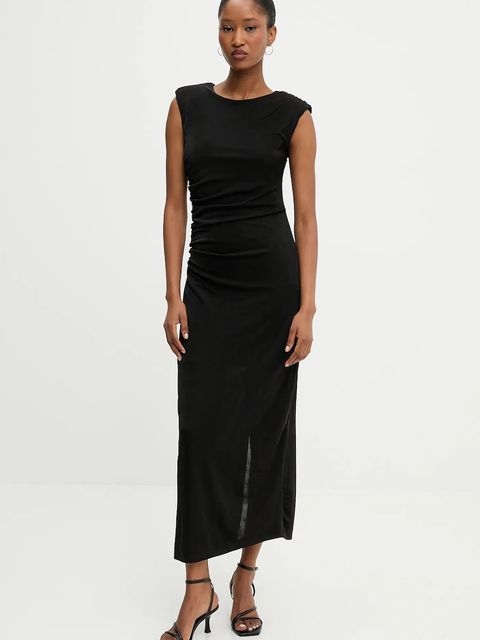 Answear.LAB sukienka kolor czarny maxi dopasowana