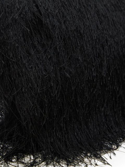 LouLou de Saison Evano fringed rectangular clutch bag - Black