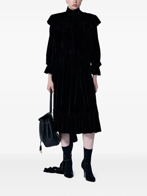 Balenciaga ruffled lace-up midi dress - Black - zdjęcie produktu nr 1